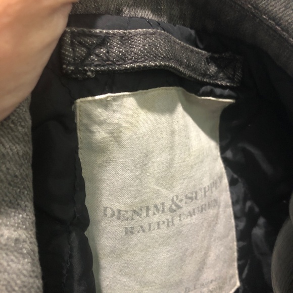 Vintage Distressed Grey Denim-Denim & Supply Ralph Lauren Grey Pea Coat Gorpcore - Picture 4 of 8